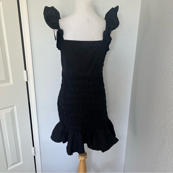 Endless Rose Ruffle Sleeve Black Mini Dress Size Medium - Picture 8 of 13